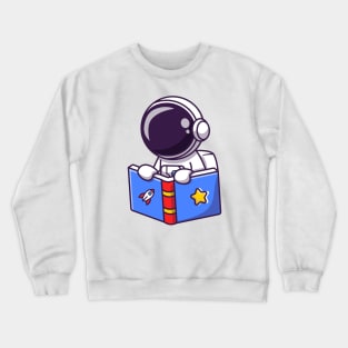 Cute Astronaut Reading Book Crewneck Sweatshirt